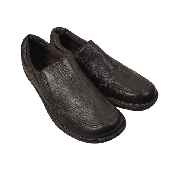 BOC Brown Leather Slip On Loafers Comfort Casual Shoes Women's‎ Size 8.5M - Picture 1 of 10